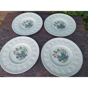 4 Wedgwood Wellesley Montreal Floral Embossed 6 3/4" Bread Plates